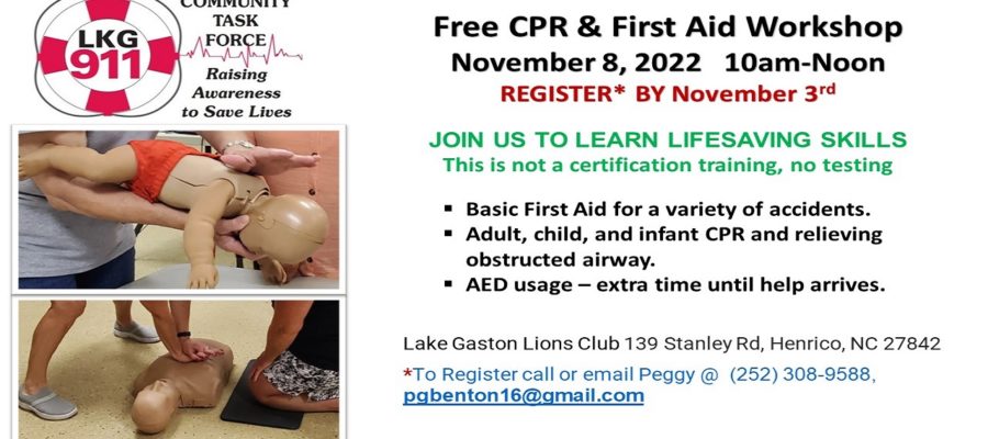 Our next Free CPR / First Aid Workshop